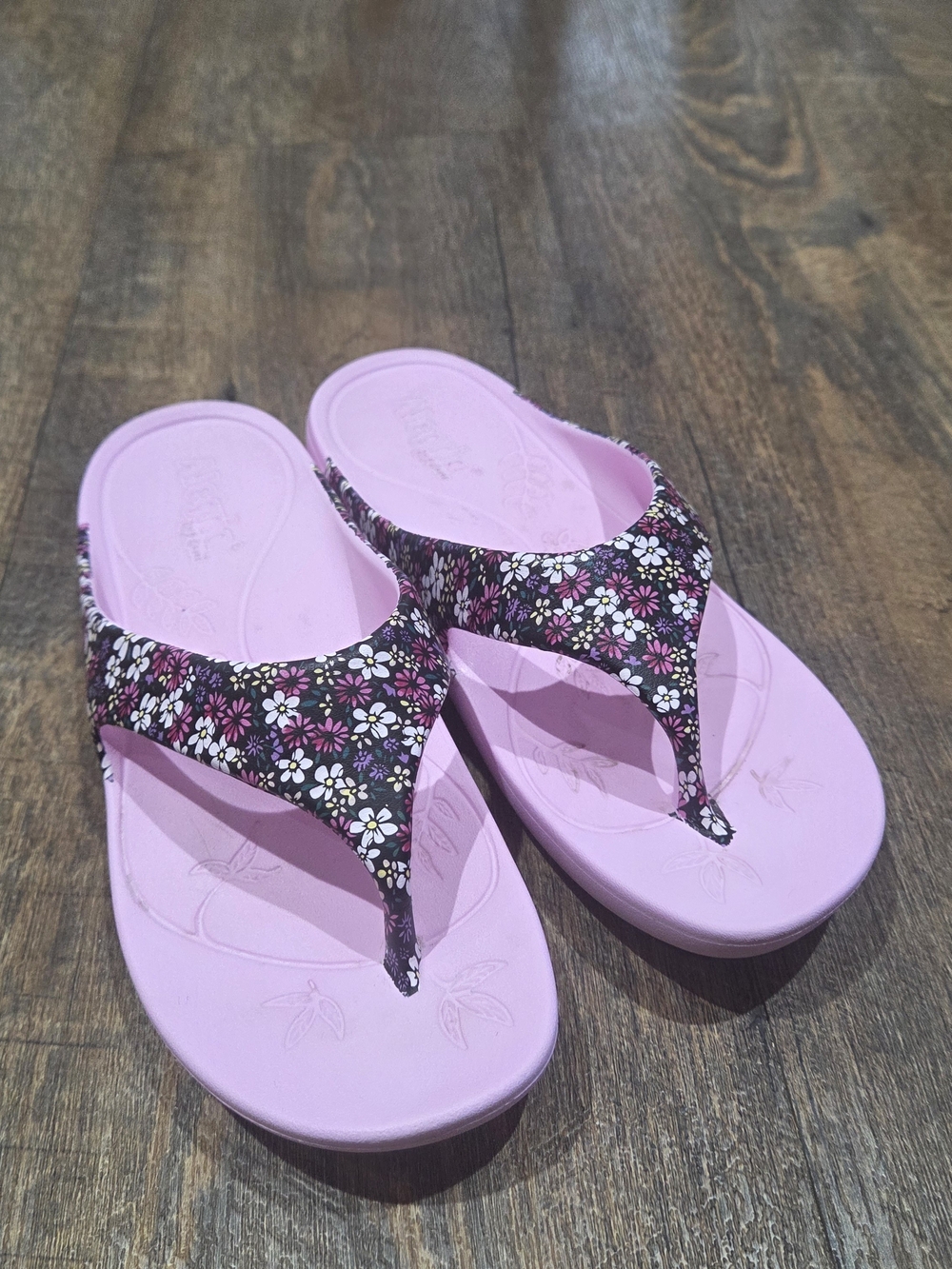 Alegria Pink Floral Thong Sandals - Picture 4 of 11